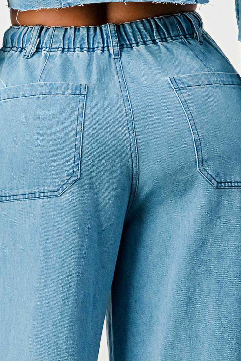 Breezy Blue Denim Palazzos view 7 (bottom)