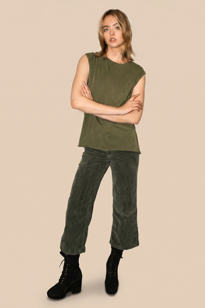 Breezy Tank - Olive in XS - Tank Olive (top)
