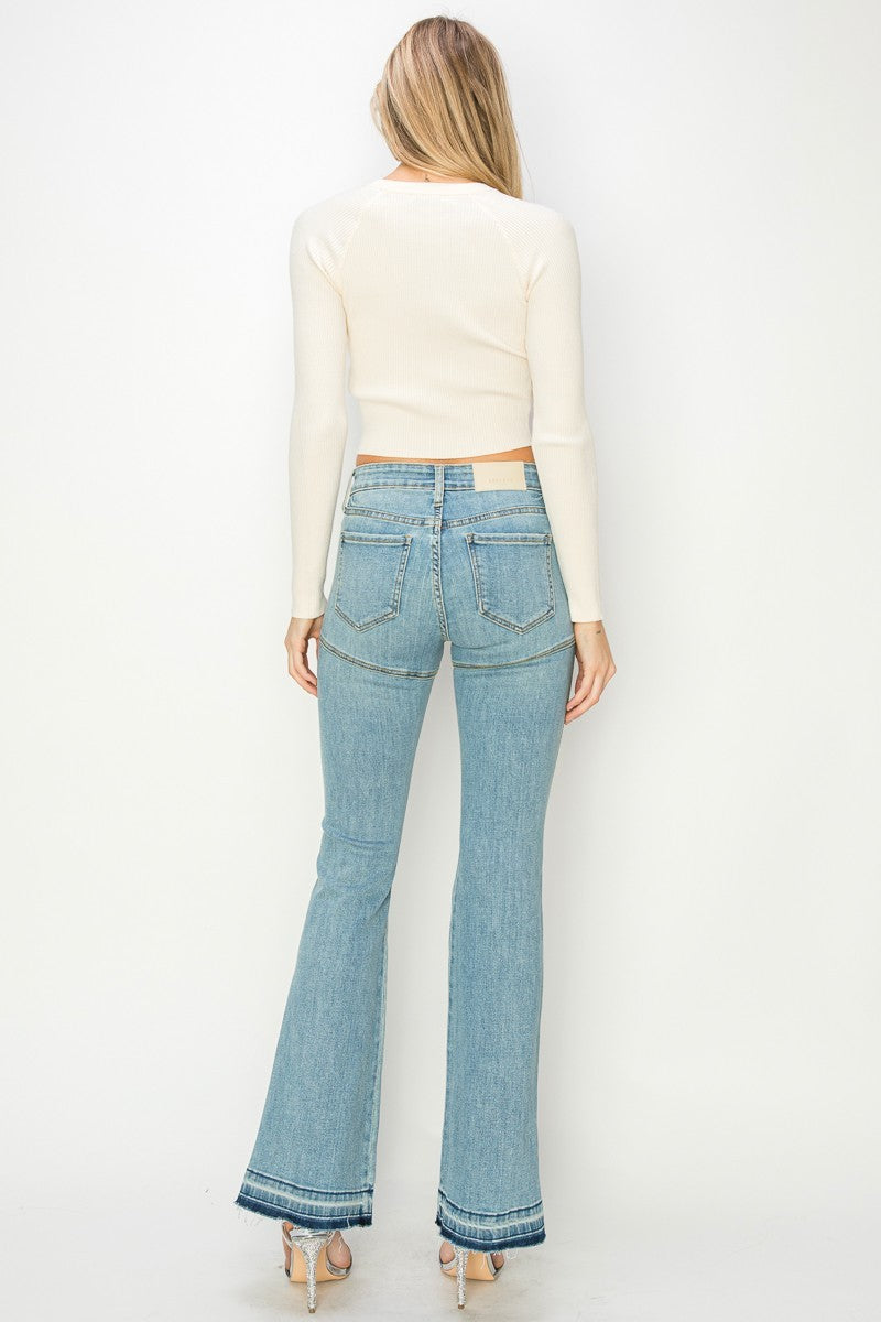 Brianna High Rise Skinny Flare Jeans (reg & Plus) in P-16 view 7 - High-Waisted - Plus Jeans (bottom)