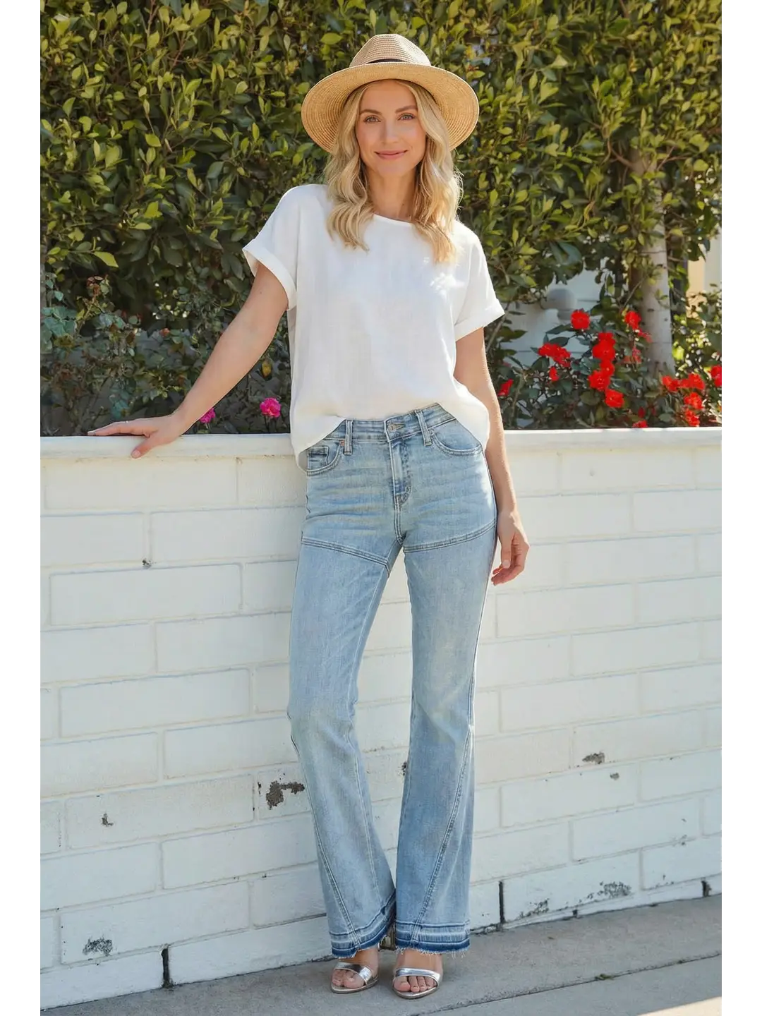 Brianna High Rise Skinny Flare Jeans (reg & Plus) in P-18 view 8 - High-Waisted - Plus Jeans (bottom)