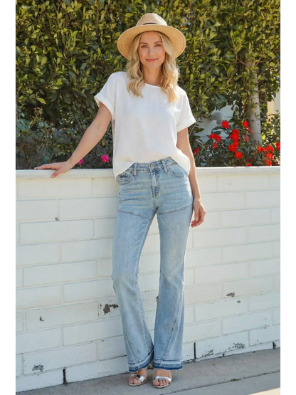 Brianna High Rise Skinny Flare Jeans (reg & Plus) in P-18 view 8 - High-Waisted - Plus Jeans (bottom)