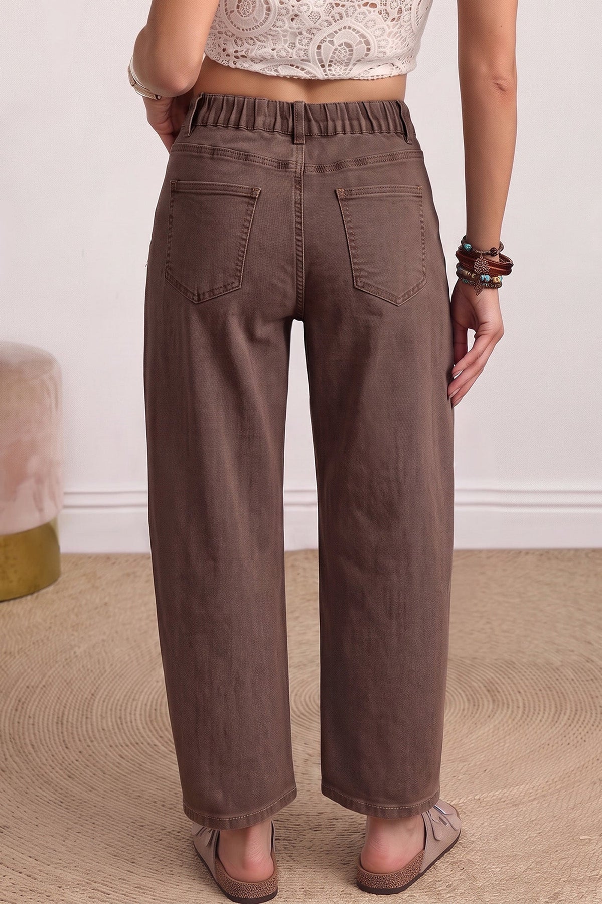 Briar Barrel Jeans | Patch Pocket Denim in Coffee view 3 - Aje Briar Barrel Jeans (bottom)