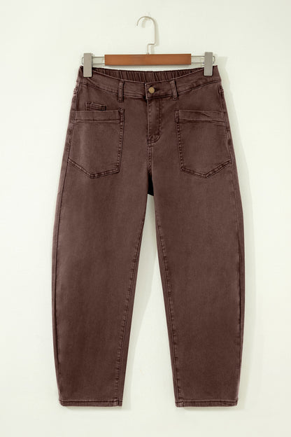 Briar Barrel Jeans | Patch Pocket Denim in Coffee view 4 - Aje Briar Barrel Jeans (bottom)
