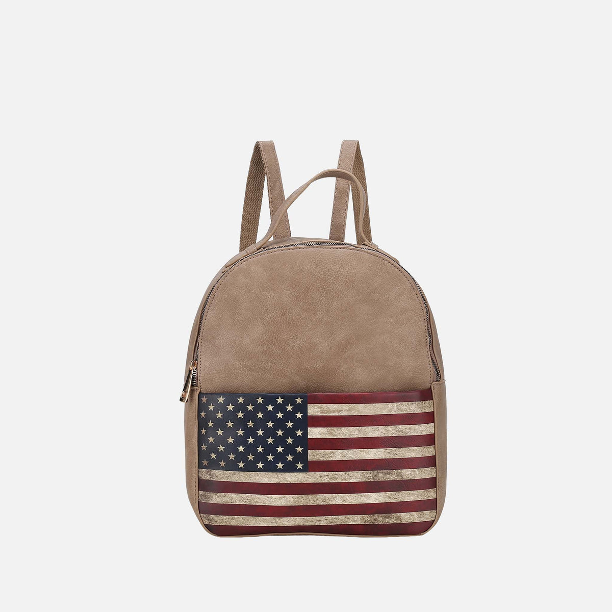 Briella Flag Print Backpack Handbag in Chocolate view 4