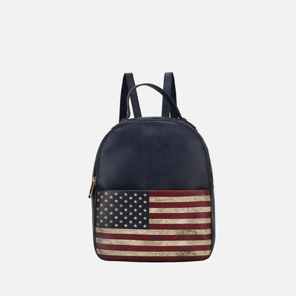 Briella Flag Print Backpack Handbag in Rose Pink view 7
