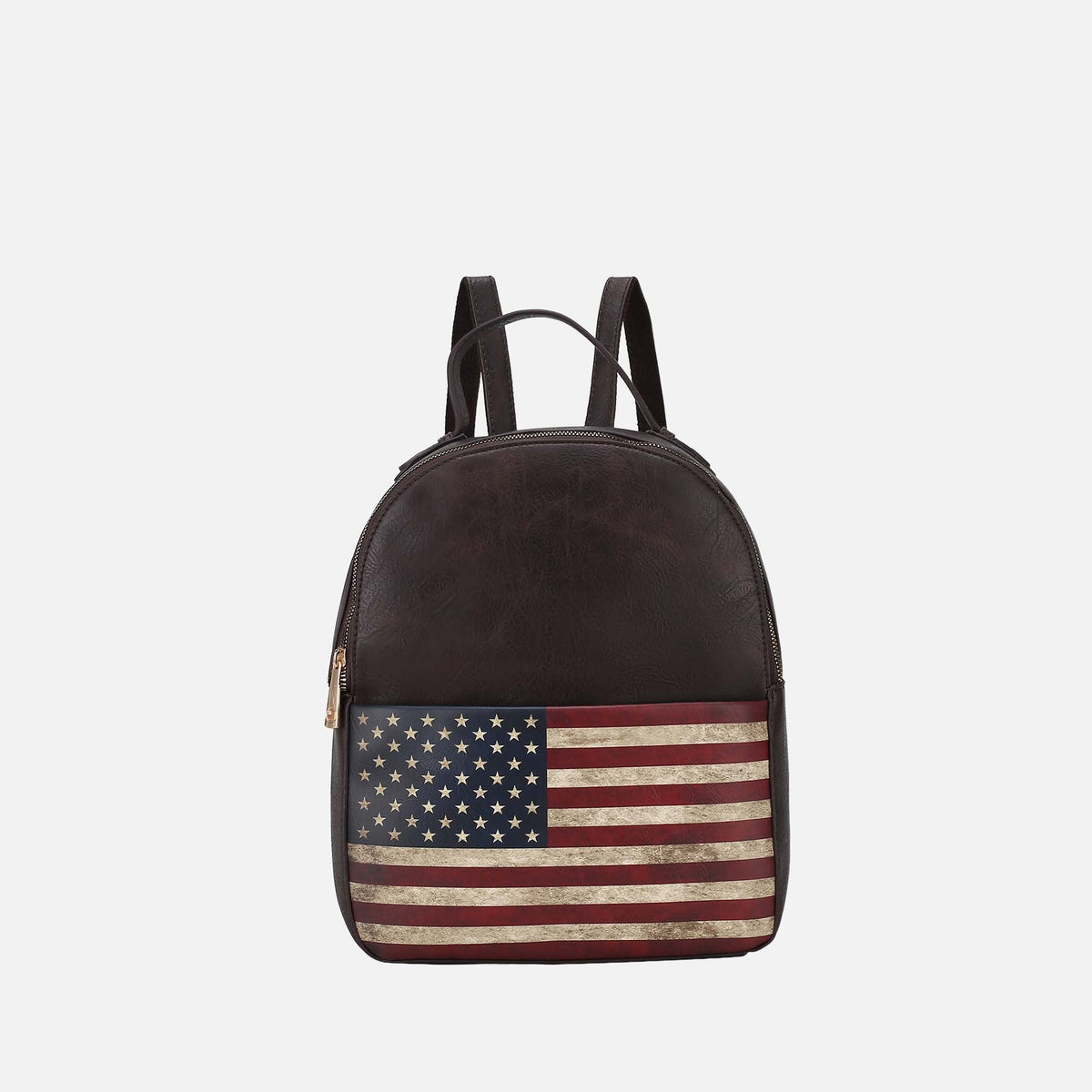 Briella Flag Print Backpack Handbag in Taupe view 9