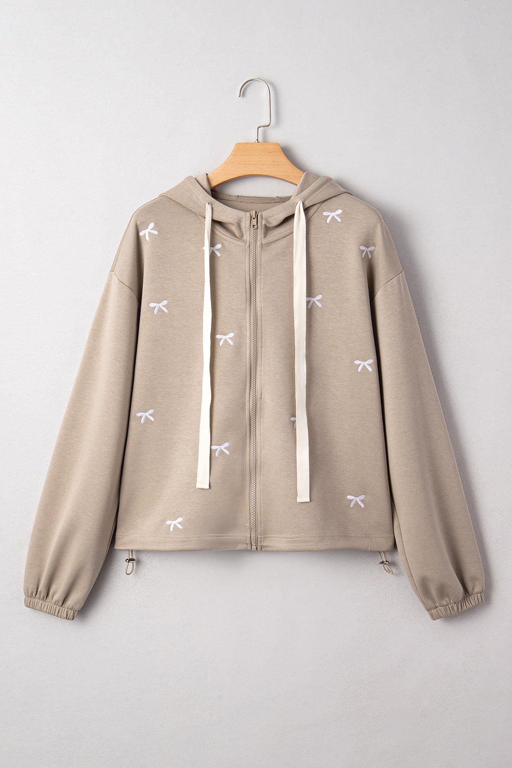 Brielle Bow Embroidered Zip up Hoodie view 11 - Zip Hoodie (top)