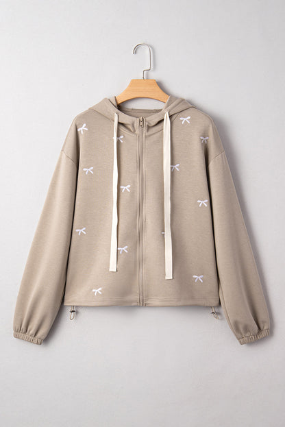 Brielle Bow Embroidered Zip up Hoodie view 11 - Zip Hoodie (top)