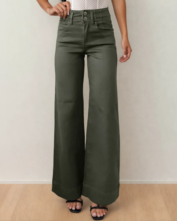 Brooke High Waist Wide Leg Jeans in Mist Green - High-Waisted - Tribal Brooke High Rise Jeans (bottom)