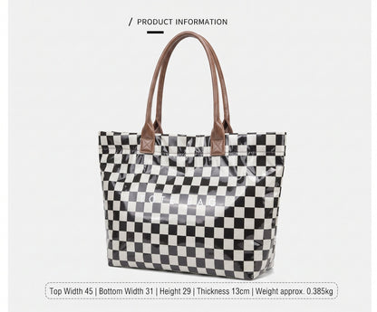 Brooklyn Laminated Mixed Media Checkered Tote view 15 (bag)