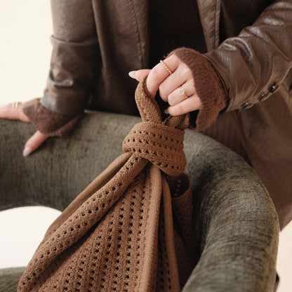 Brown Crochet Handbag view 9 - Brown Crochet Bag