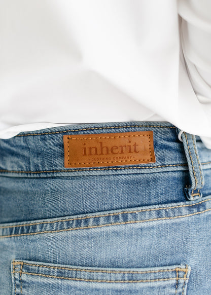 Bryn Light Wash Denim Midi Skirt in 18 view 9 (dress)