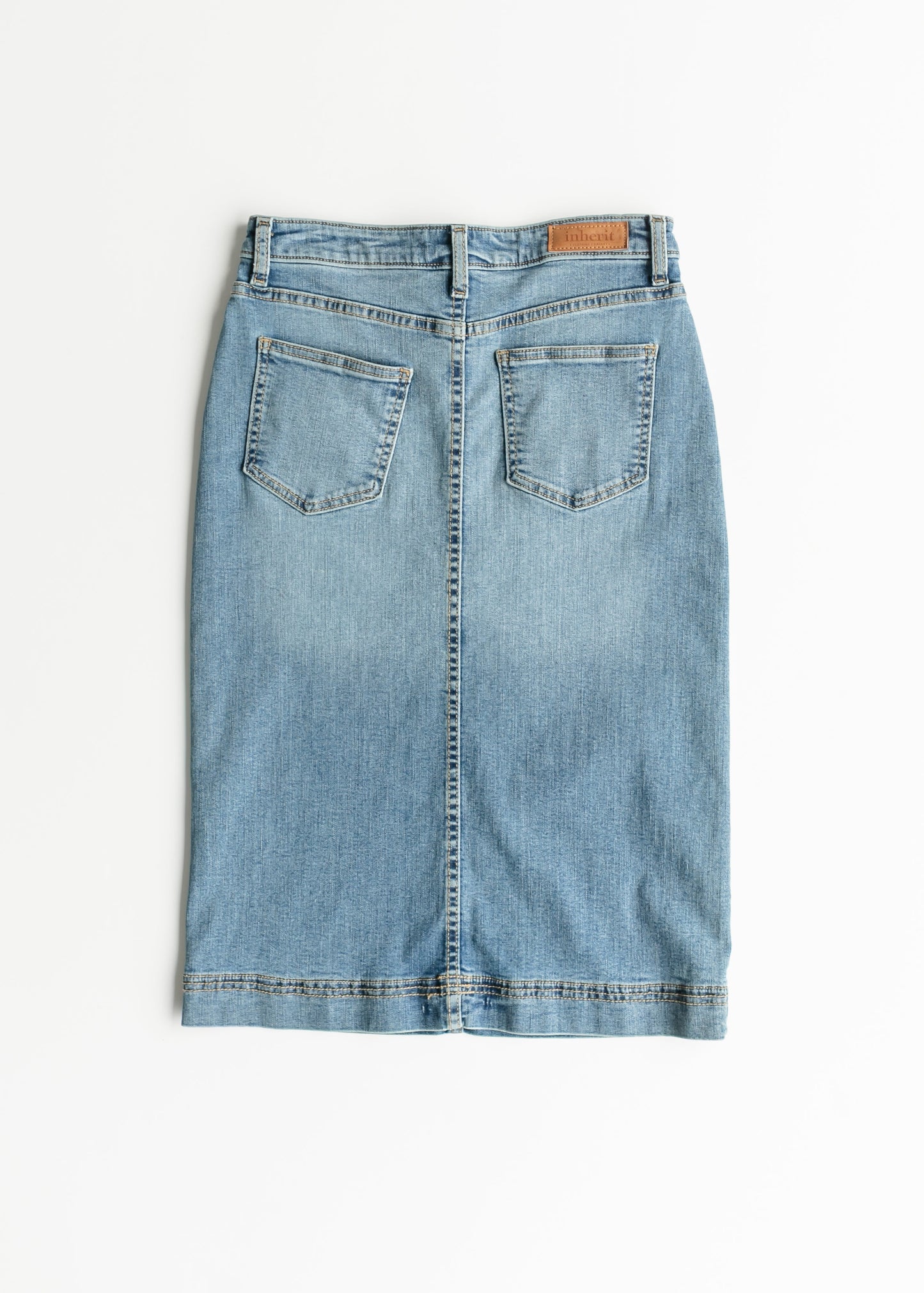 Bryn Light Wash Denim Midi Skirt view 13 (dress)