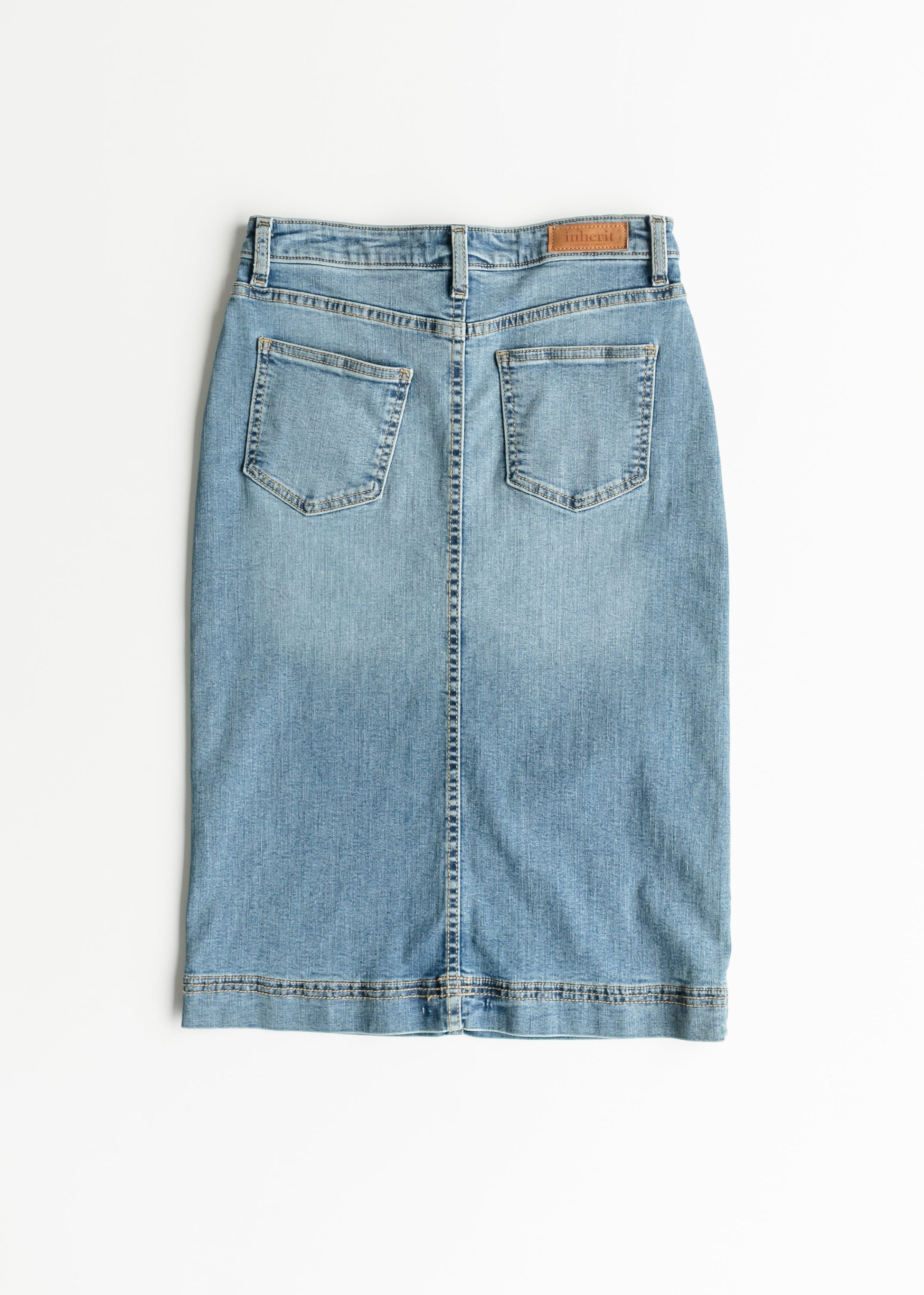 Bryn Light Wash Denim Midi Skirt view 13 (dress)