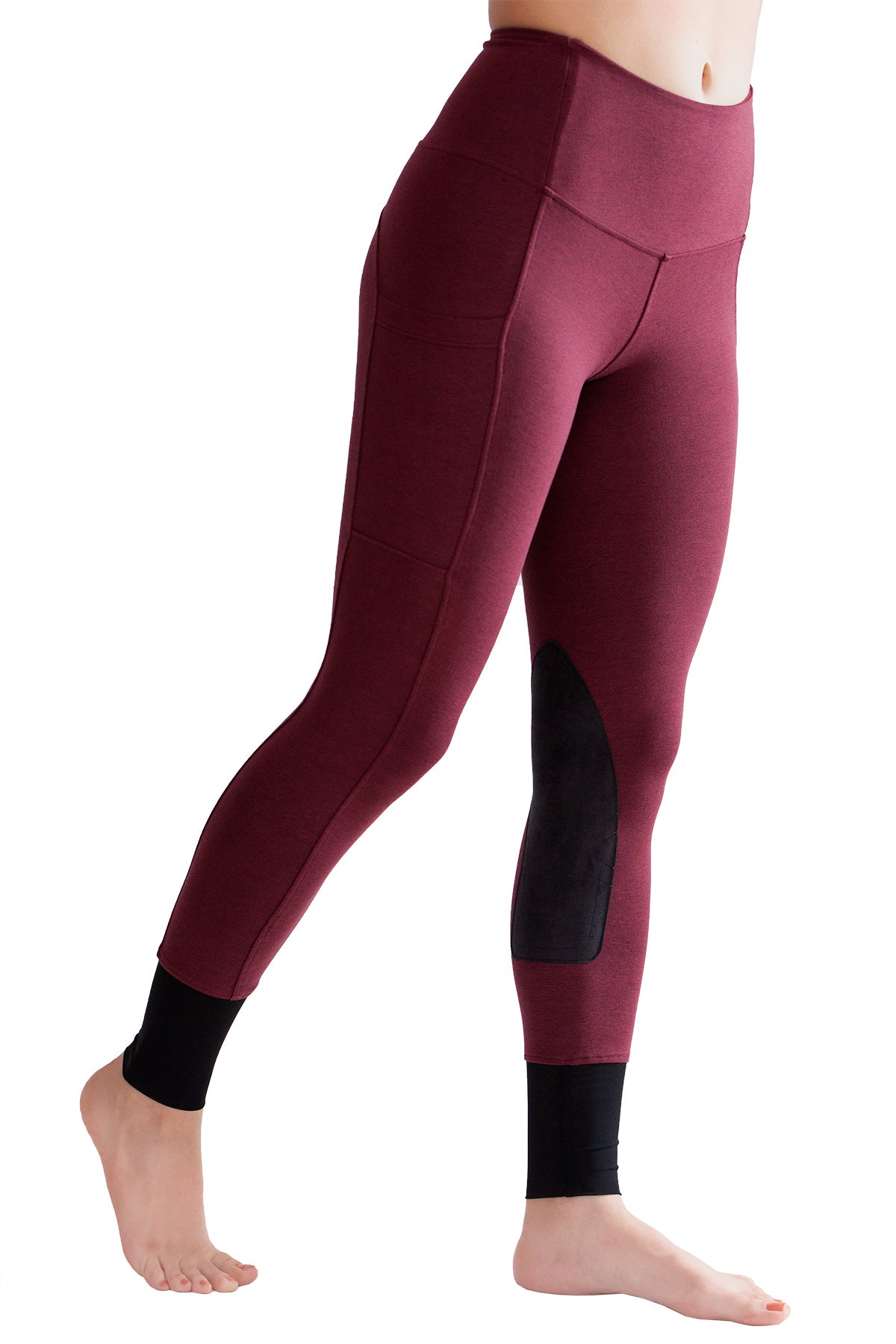 Btr Active Riding Tights in Maroon view 6 - Btr Shorts (bottom)