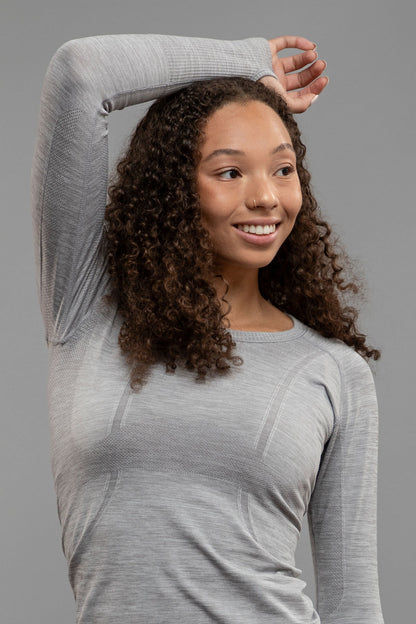 Btr Active Seamless Baselayer in Light Gray view 2 - Btr Base (top)