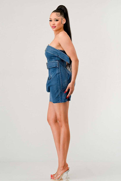 Buckle up Denim Delight Dress view 4 - Denim Buckle Dress Commense