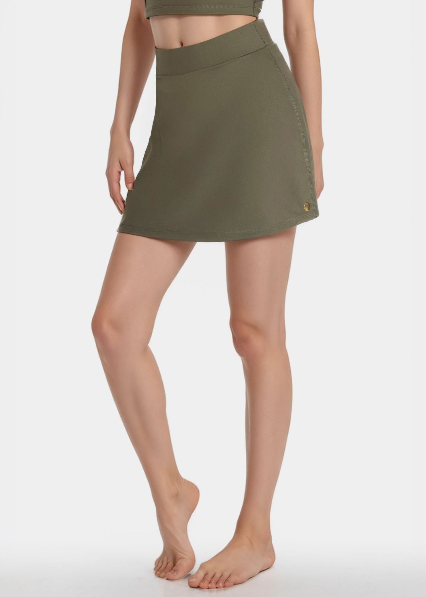 Built-in Pocket Short Tennis Skirt Made in USA in Naval Blue view 8 - Usa Skirt (bottom)