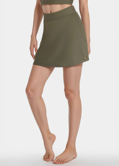 Built-in Pocket Short Tennis Skirt Made in USA in Naval Blue view 8 - Usa Skirt (bottom)