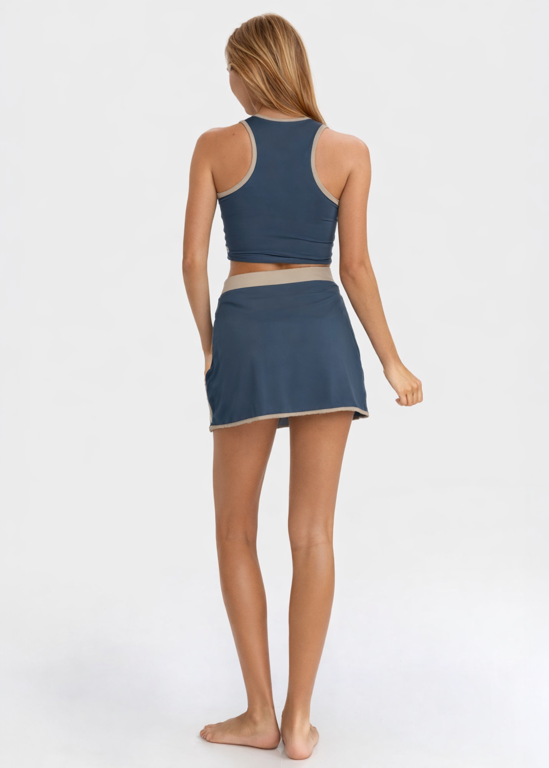 Built-in Shorts Golf Skirt Made in USA in Olive view 3 - Built In Shorts Skirt (bottom)