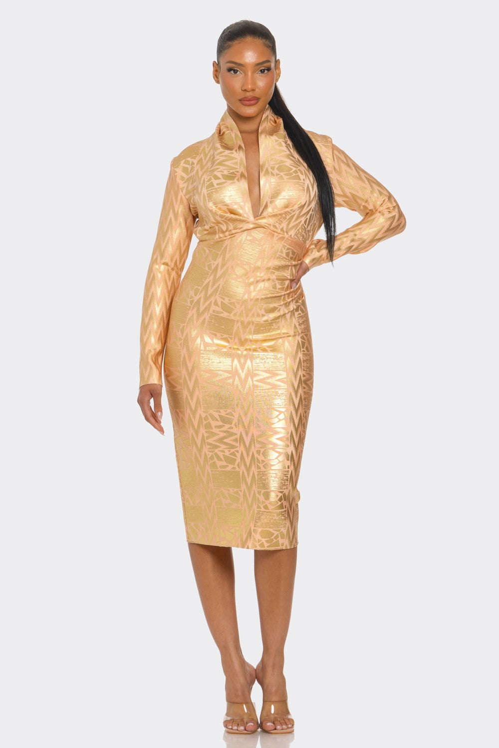 Business Chic Long Sleeve Bandage Dress view 5 - Business Chic Dress Code