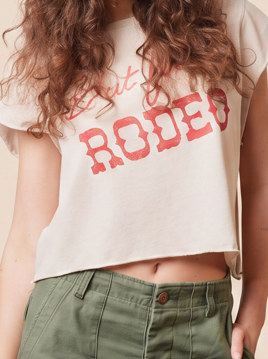 "but First, Rodeo" Crop Top in S view 2 - Rodeo Crop Top