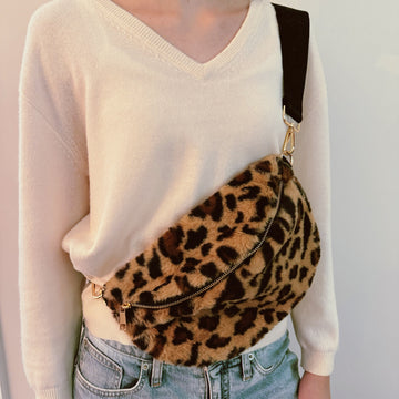 Butter Soft Furly Sling Bag in Black view 2 - Buttery Soft Bag