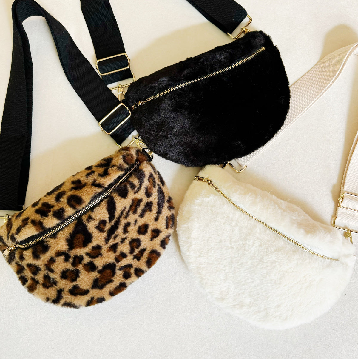 Butter Soft Furly Sling Bag in Cream - Buttery Soft Bag
