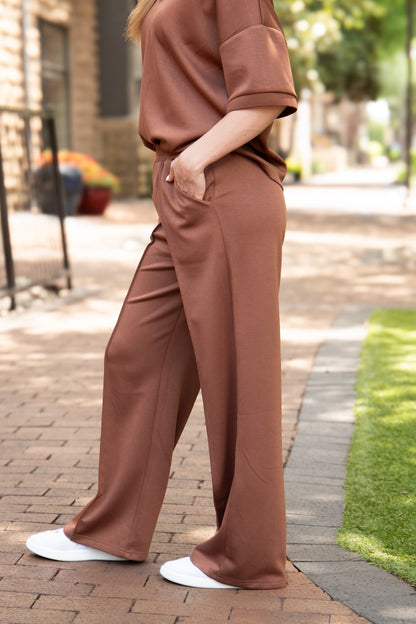 Butter Soft Pants, Brown in Brown view 3 - Butter Soft Brown Leggings (bottom)
