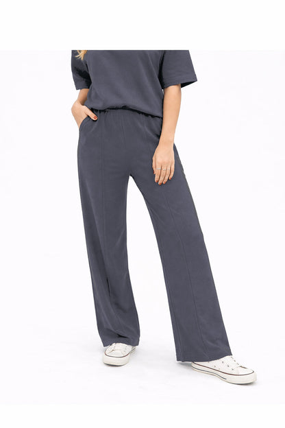 Butter Soft Pants, Slate Blue in Slate Blue view 4 - Butter Light Blue (bottom)
