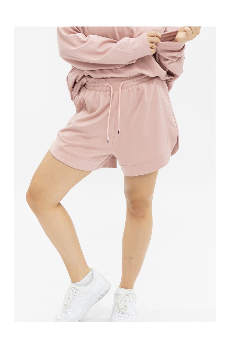 Butter Soft Shorts, Pink in Pink view 4 - Butter Soft Scrubs Pink (bottom)