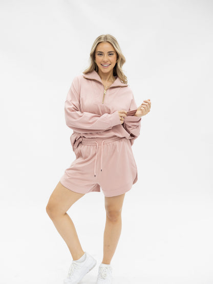 Butter Soft Shorts, Pink in Pink view 5 - Butter Soft Scrubs Pink (bottom)