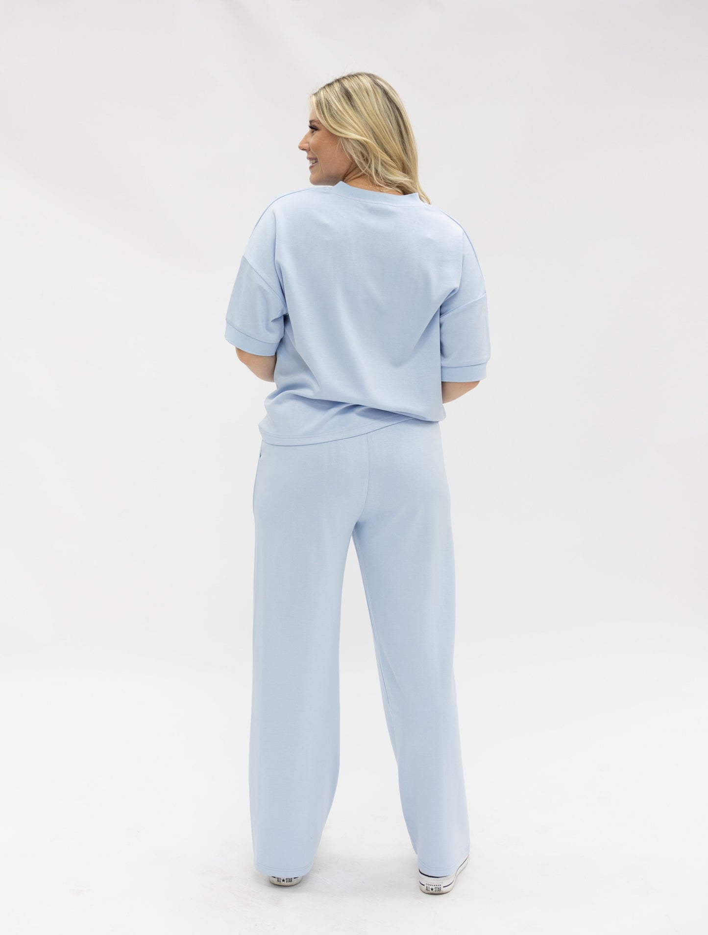 Butter Soft V-neck Top, Blue in Blue view 6 - Butter Soft Tops