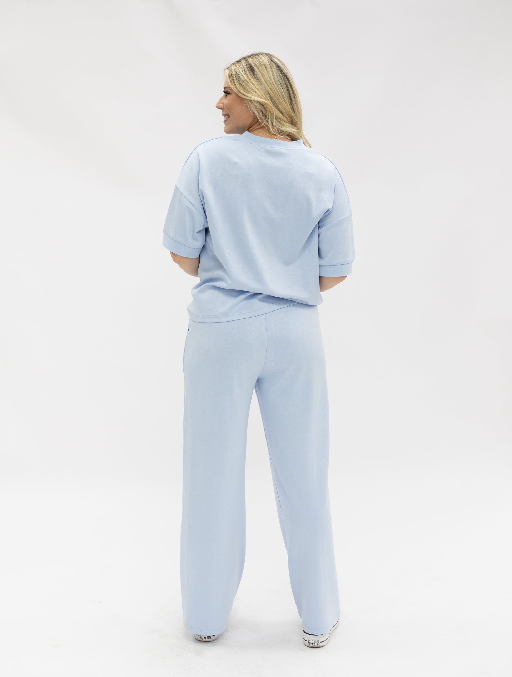 Butter Soft V-neck Top, Blue in Blue view 6 - Butter Soft Tops
