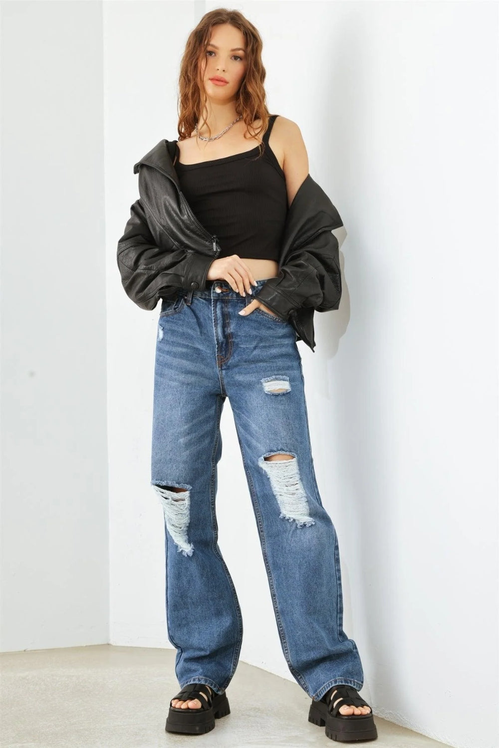 HAMMER COLLECTION Distressed High Waist Jeans | us.meeeshop