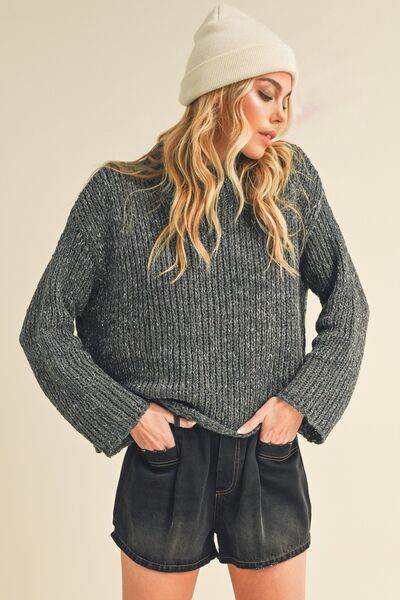 Aemi + Co Mock Neck Long Sleeve Sweater - us.meeeshop