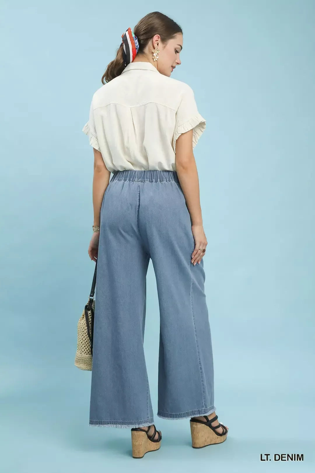 umgee stone washed Umgee Stone Washed Wide Leg Pants view 4 (bottom) - shop at us.meeeshop