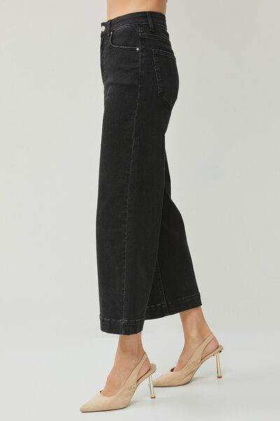 RISEN High Rise Wide Leg Ankle Jeans - us.meeeshop