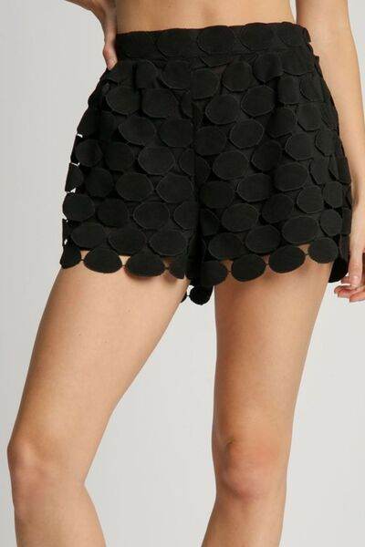 Umgee Polka Dot Lace Shorts Plus Size - us.meeeshop