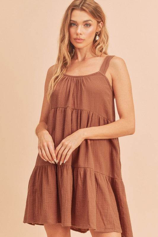 Aemi+Co Tiered Mini Cami Dress with Pockets - us.meeeshop