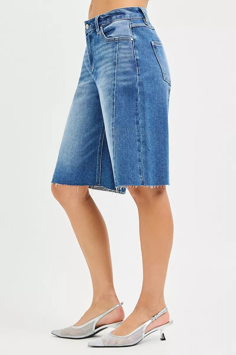 risen raw hem Risen Raw Hem Slouchy Seamed Jorts view 4 (piece) - shop at us.meeeshop