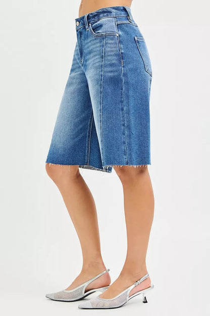 risen raw hem Risen Raw Hem Slouchy Seamed Jorts view 4 (piece) - shop at us.meeeshop