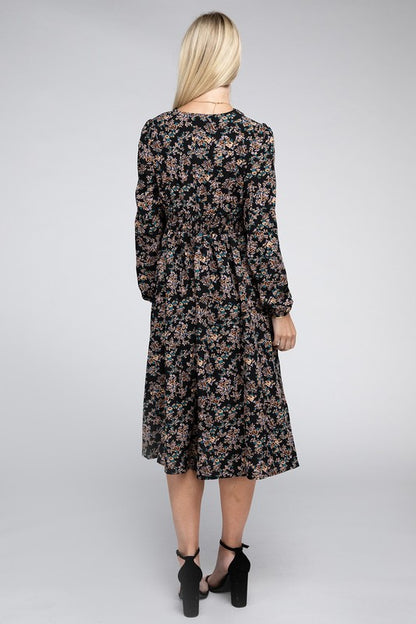 Contrast Lace Floral Print Dress | us.meeeshop
