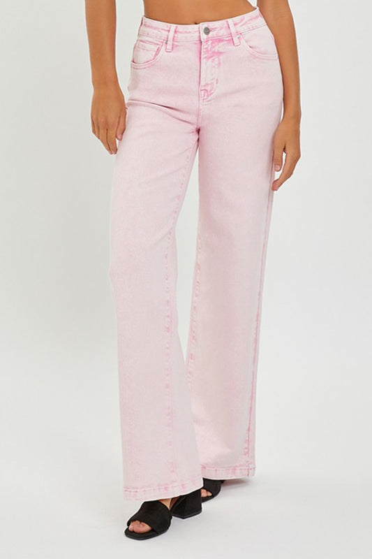 RISEN Full Size High Rise Tummy Control Wide Leg Jeans | us.meeeshop