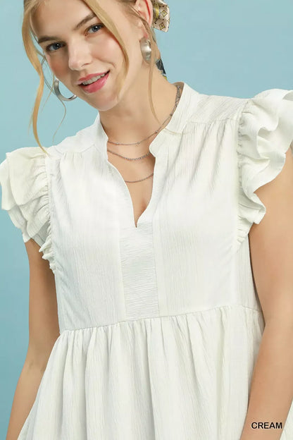 umgee ruffle sleeve Umgee Ruffle Sleeve Babydoll Dress view 4 (dress) - shop at us.meeeshop