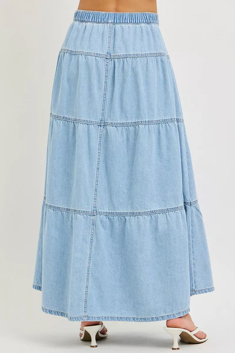 risen high rise Risen High Rise Ruffle Long Skirts view 6 (skirt) - shop at us.meeeshop