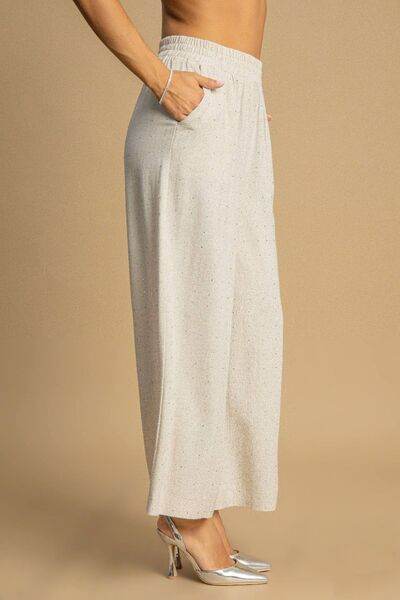 Umgee High Waisted Embellished Linen Pants Plus Size - us.meeeshop