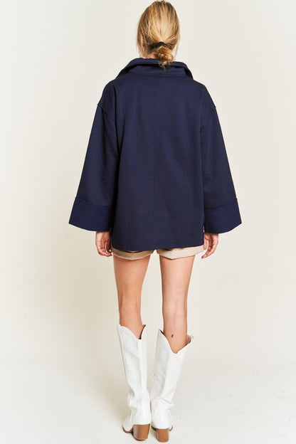 Jade By Jane High Collar Oversized Knit Top | us.meeeshop