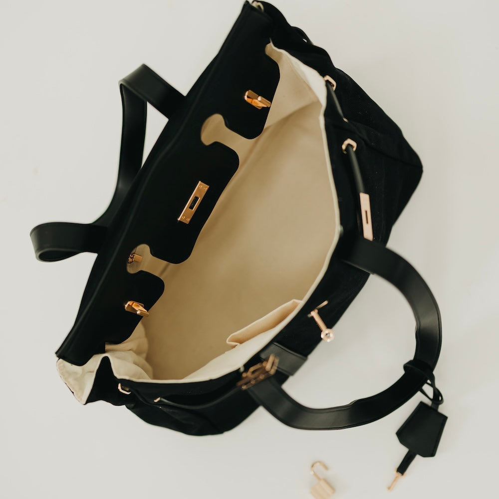 Cadence Canvas and Vegan Leather Tote view 7 - Cadence Canvas Bag