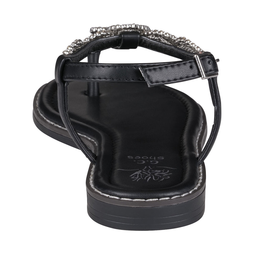 Cali Black Jeweled T-strap Slingback Flat Sandals Black view 2 (bag) - skechers cali black sandals, ama - shop at us.meeeshop